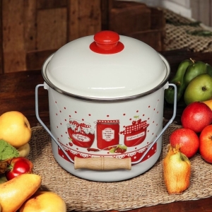 Emaye Bakraç Yoğurt Tenceresi Bakliyat Saklama Tenceresi Patates Soğan Kovası Reçel