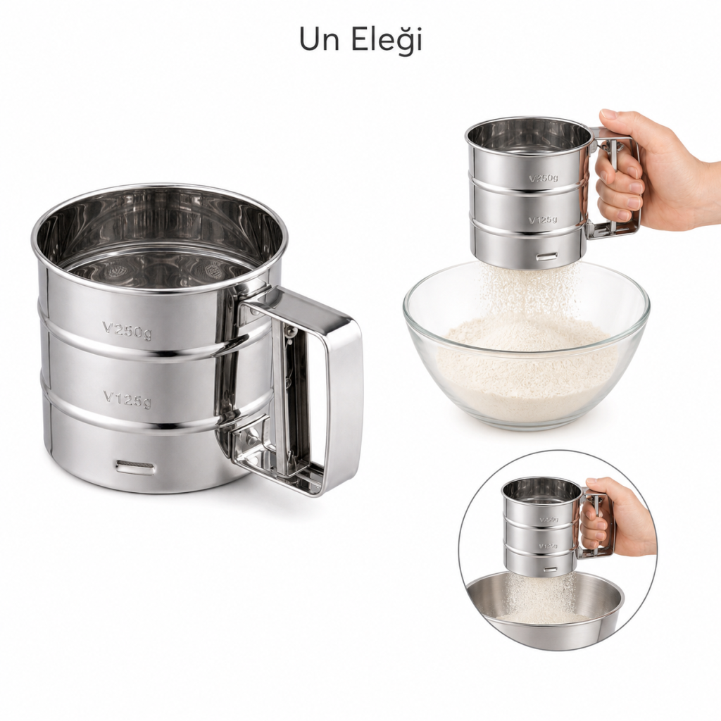 Paslanmaz Çelik Hamur Pasta Hazırlık Seti 4 Parça
