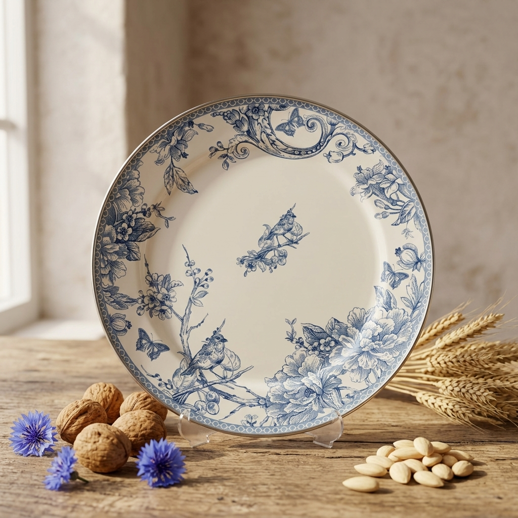 Emaye 30Cm Servis Tabağı Supla Desenli