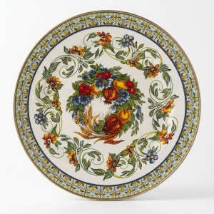 Emaye 30Cm Servis Tabağı Supla Desenli